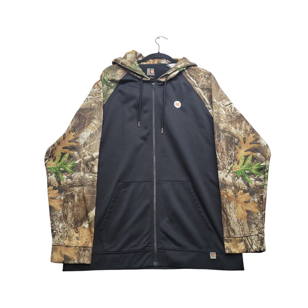 Russell Outdoors Realtree Camo Full Zip Hoodie Jacket Men's XL Black Hunting
